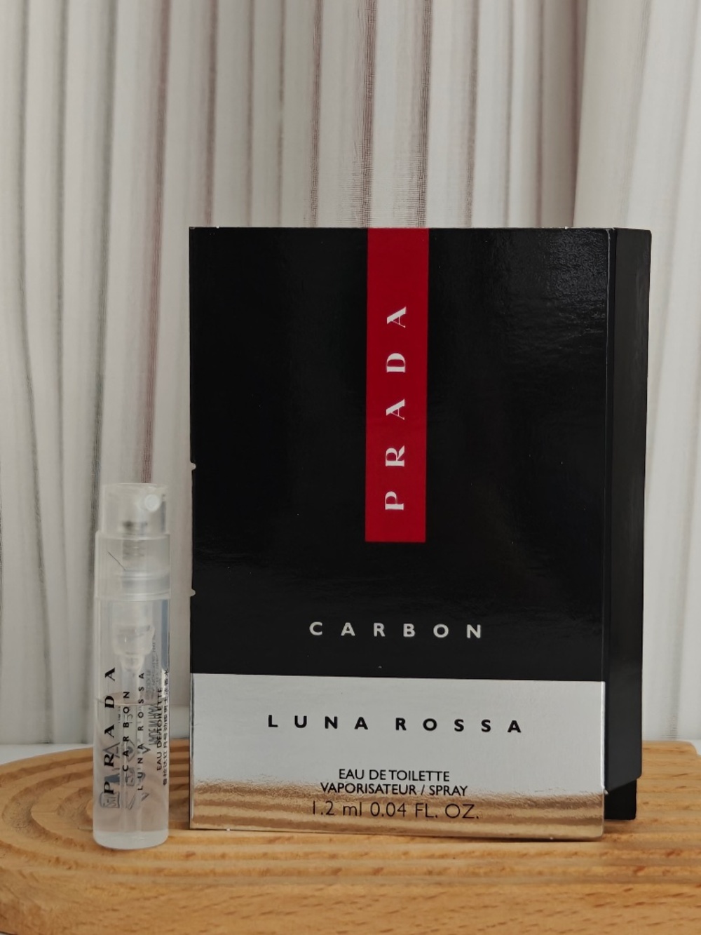 New Prada Carbon Luna Rossa EDT Sample Spray 1.2 ml/ 0.04 oz